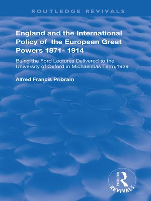 cover image of England and the International Policy of the European Great Powers 1871 – 1914